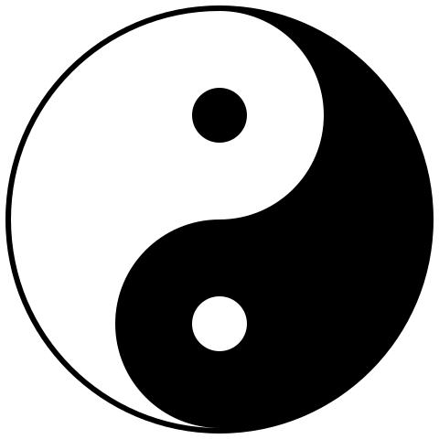 Yin y Yang ( https://commons.wikimedia.org/wiki/File:Yin_yang.svg )